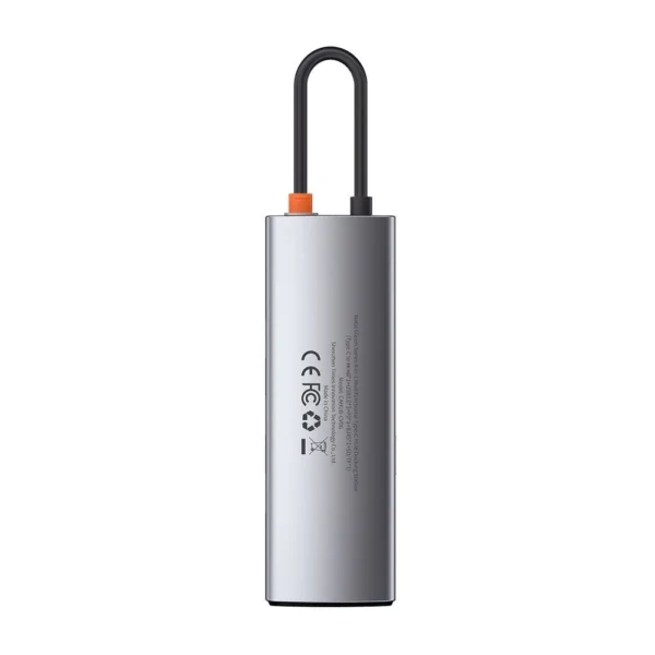 Baseus Metal Gleam 8in1 USB-C - USB-C PD 100W HUB 1x HDMI 4K 30Hz 1x SD and microSD card reader 3x USB-A 3.2 1xRJ45 - grayeng