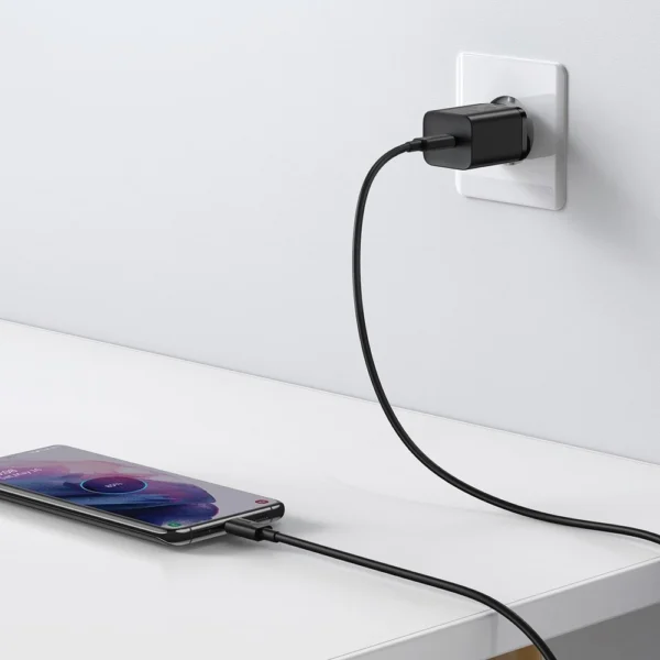 Baseus Super Si fast charger Quick Charge 3.0 Power Delivery 25W 3A + Cable USB Type C - USB Type C 3A 1m black (TZCCSUP-L01)eng