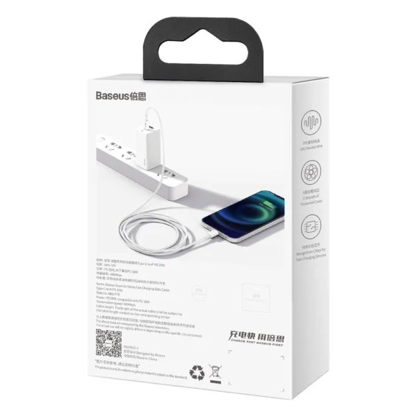 Baseus Superior Series USB-C / Lightning PD 20W 1 m cable - whiteeng