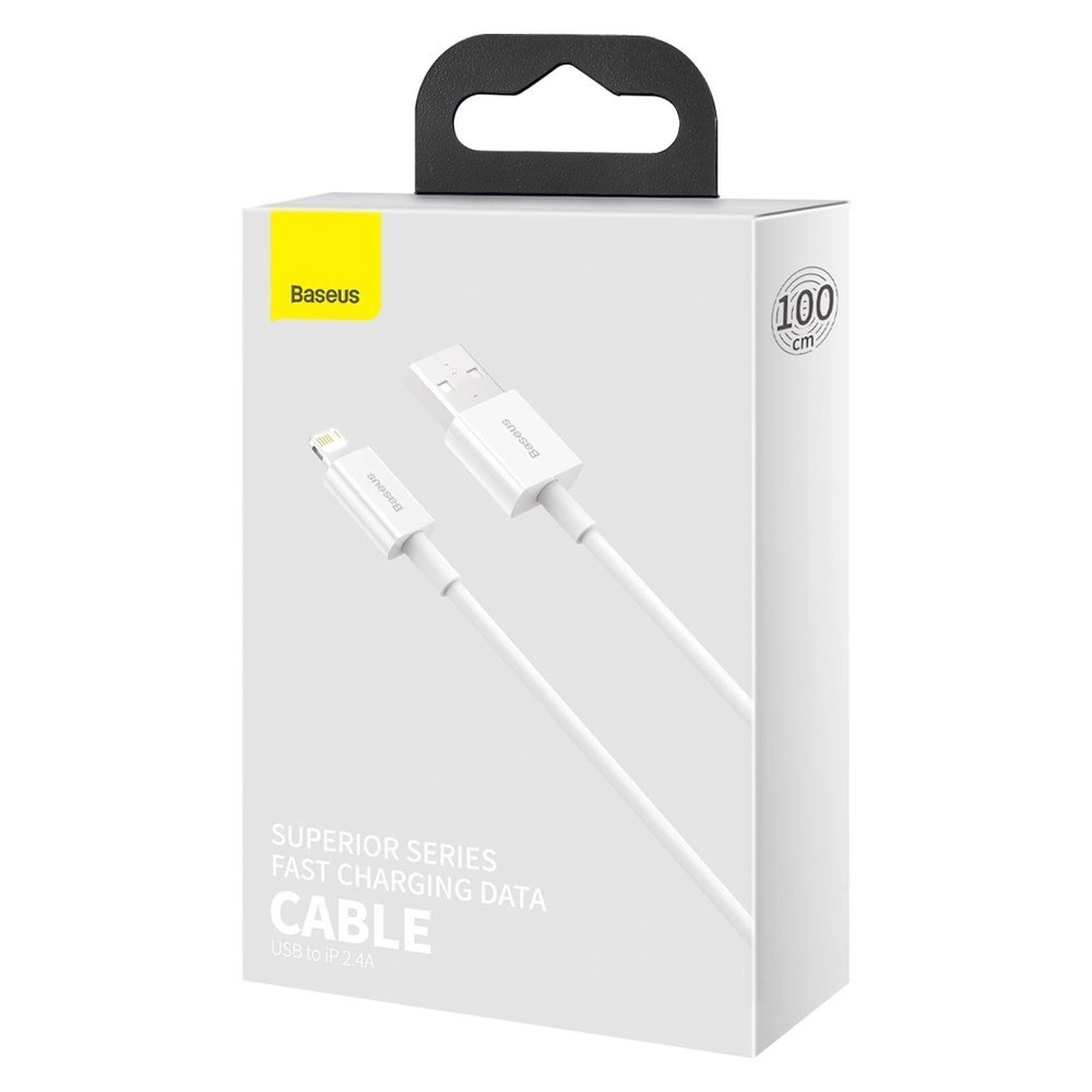 Baseus Superior USB - Lightning cable 2.4A 1 m White (CALYS-A02)eng