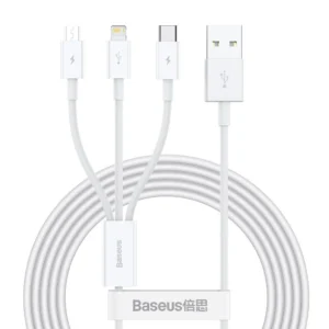 Baseus Superior 3in1 USB Cable - Lightning / USB Type C / Micro USB 3.5 A 1.5 m White (CAMLTYS-02)eng