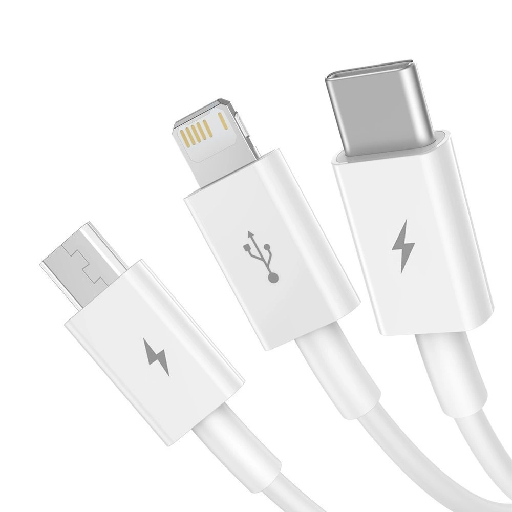 Baseus Superior 3in1 USB Cable - Lightning / USB Type C / Micro USB 3.5 A 1.5 m White (CAMLTYS-02)eng