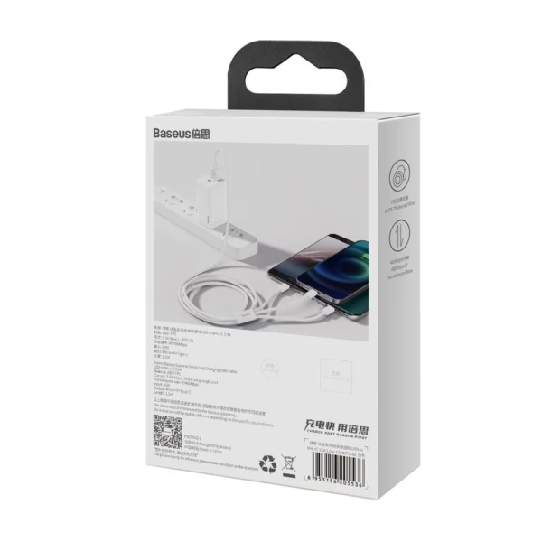 Baseus Superior 3in1 USB Cable - Lightning / USB Type C / Micro USB 3.5 A 1.5 m White (CAMLTYS-02)eng