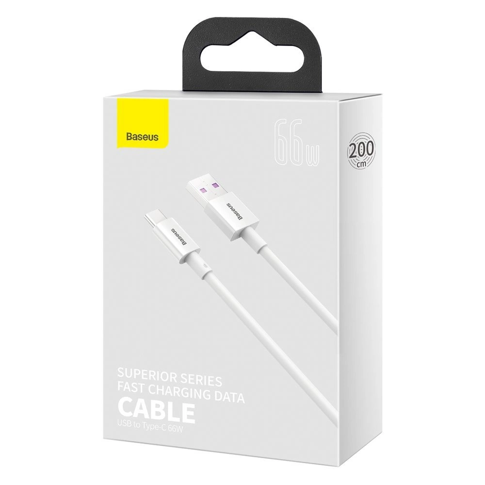 Baseus Superior cable USB - USB TypeC 66 W 6A 2 m White (CATYS-A02)eng
