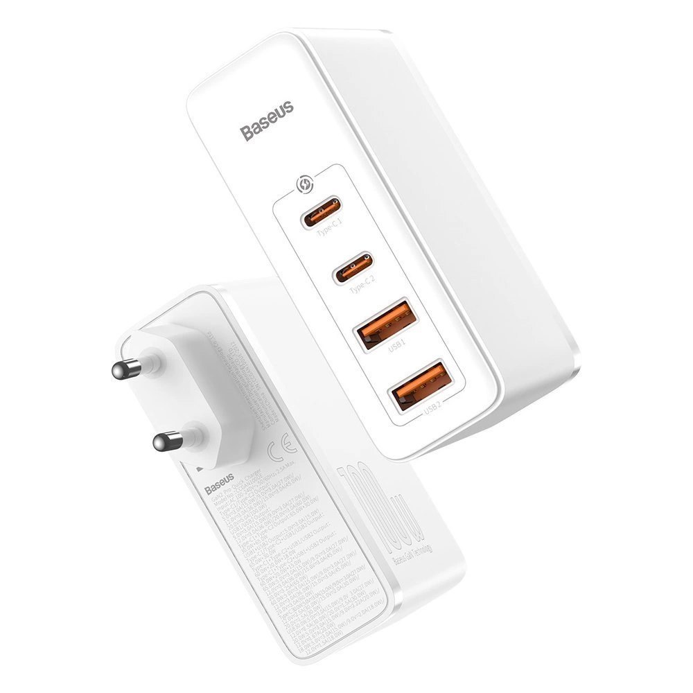Baseus GaN2 Pro fast charger 100W USB / USB Type C Quick Charge 4+ Power Delivery white (CCGAN2P-L02)eng