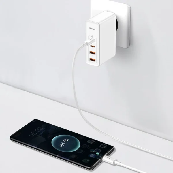 Baseus GaN2 Pro fast charger 100W USB / USB Type C Quick Charge 4+ Power Delivery white (CCGAN2P-L02)eng