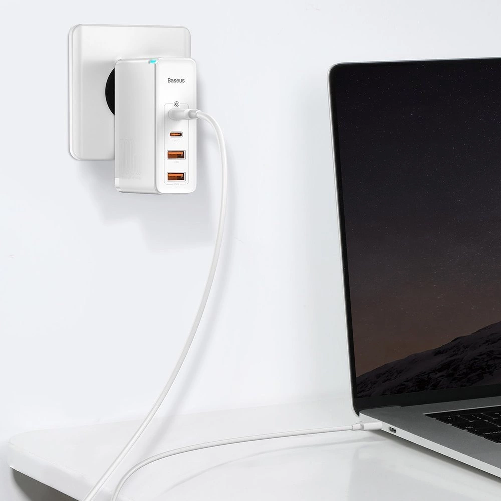 Baseus GaN2 Pro fast charger 100W USB / USB Type C Quick Charge 4+ Power Delivery white (CCGAN2P-L02)eng