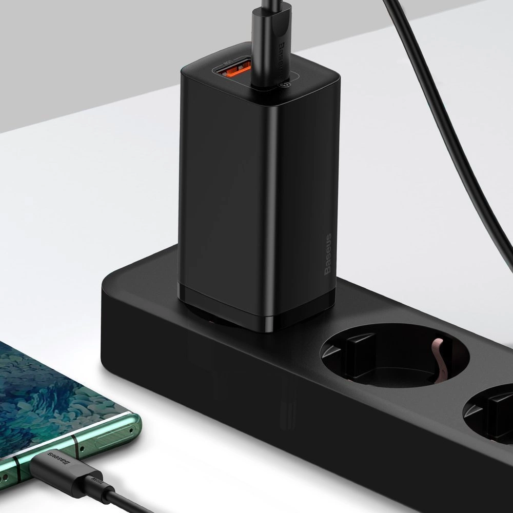 Baseus GaN2 Lite fast charger 65W USB / USB Type C Quick Charge 3.0 Power Delivery (gallium nitride) black (CCGAN2L-B01)eng