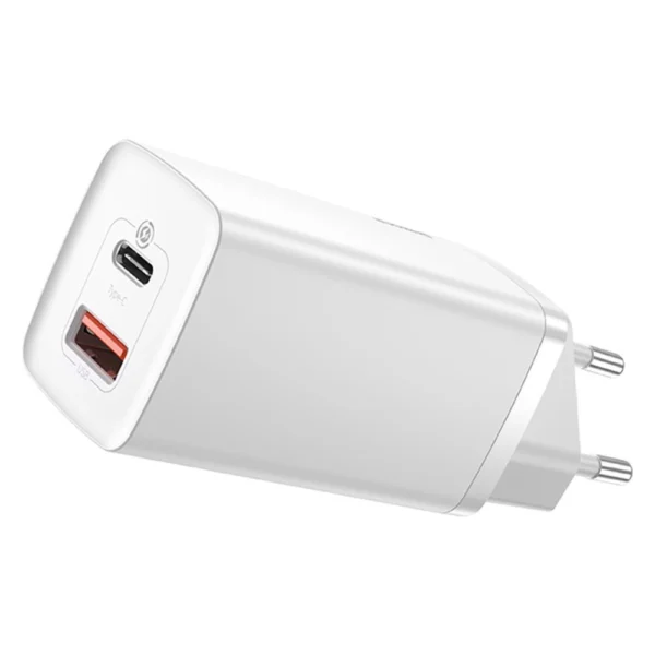 Baseus GaN2 Lite fast charger 65W USB / USB Type C Quick Charge 3.0 Power Delivery (gallium nitride) white (CCGAN2L-B02)eng