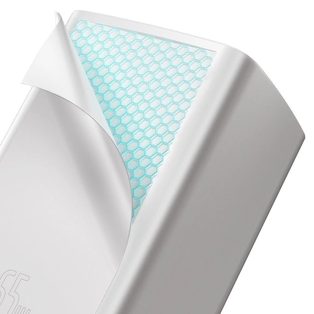 Baseus GaN2 Lite fast charger 65W USB / USB Type C Quick Charge 3.0 Power Delivery (gallium nitride) white (CCGAN2L-B02)eng