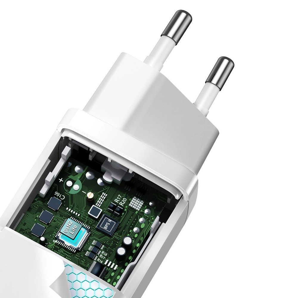 Baseus GaN2 Lite fast charger 65W USB / USB Type C Quick Charge 3.0 Power Delivery (gallium nitride) white (CCGAN2L-B02)eng