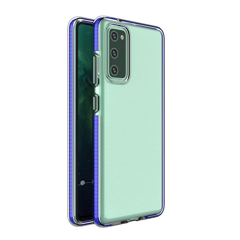 Spring Case clear TPU gel protective cover with colorful frame for Samsung Galaxy A72 4G dark blueeng
