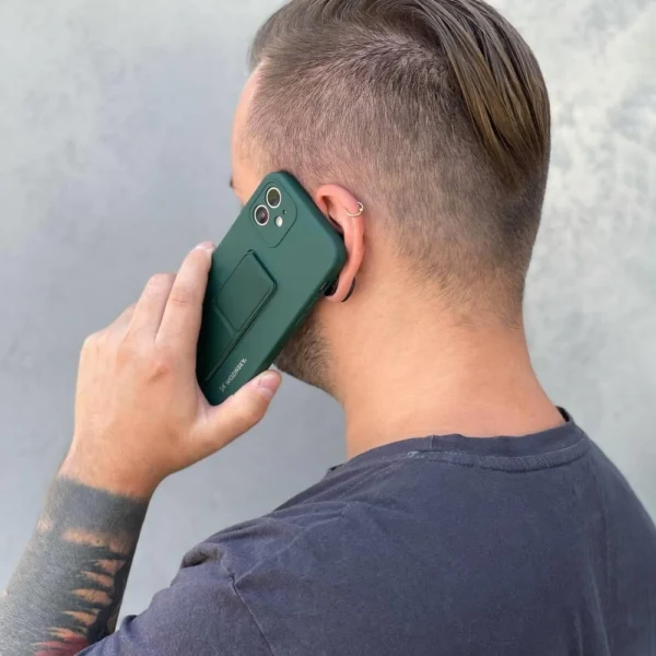 Wozinsky Kickstand Case silicone case with stand for iPhone XS Max pinkeng