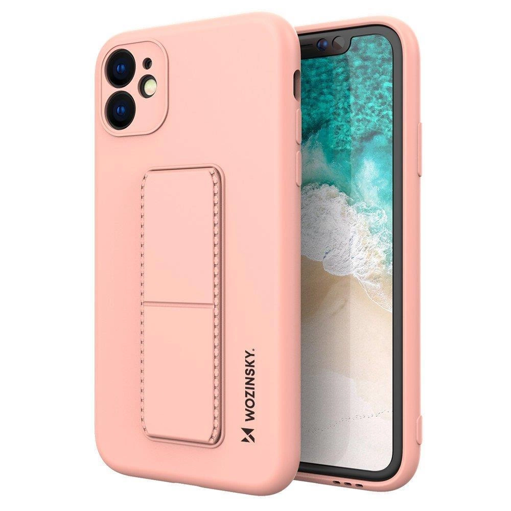 Wozinsky Kickstand Case silicone case with stand for iPhone 12 Pro Max pinkeng