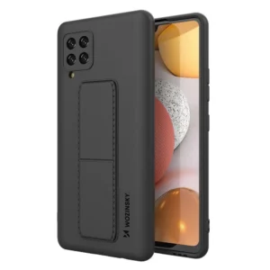 Wozinsky Kickstand Case Silicone Stand Cover for Samsung Galaxy A42 5G Blackeng