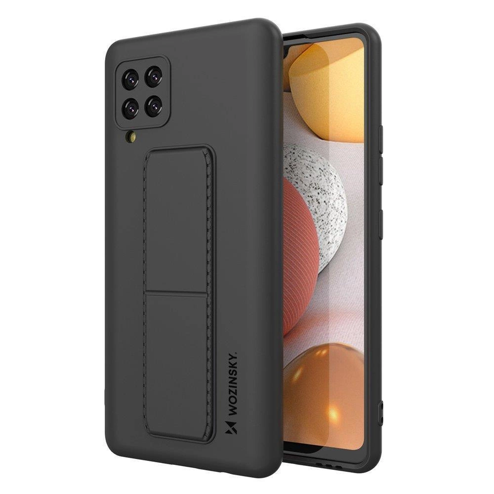 Wozinsky Kickstand Case Silicone Stand Cover for Samsung Galaxy A42 5G Blackeng