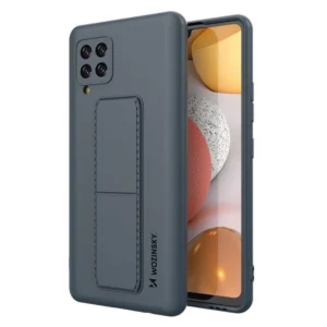 Wozinsky Kickstand Case Silicone Stand Cover for Samsung Galaxy A42 5G navy blueeng