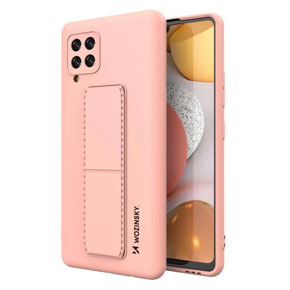 Wozinsky Kickstand Case Silicone Stand Cover for Samsung Galaxy A42 5G Pinkeng