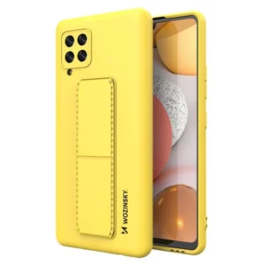 Wozinsky Kickstand Case Silicone Stand Cover for Samsung Galaxy A42 5G Yelloweng
