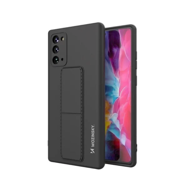 Wozinsky Kickstand Case silicone stand cover for Samsung Galaxy Note 20 blackeng