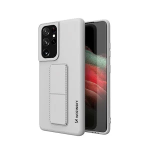 Wozinsky Kickstand Case Silicone Stand Cover for Samsung Galaxy S21 Ultra 5G Grayeng