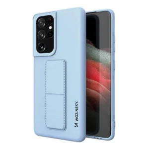 Wozinsky Kickstand Case Silicone Stand Cover for Samsung Galaxy S21 Ultra 5G Light Blueeng