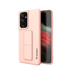 Wozinsky Kickstand Case Silicone Stand Cover for Samsung Galaxy S21 Ultra 5G Pinkeng