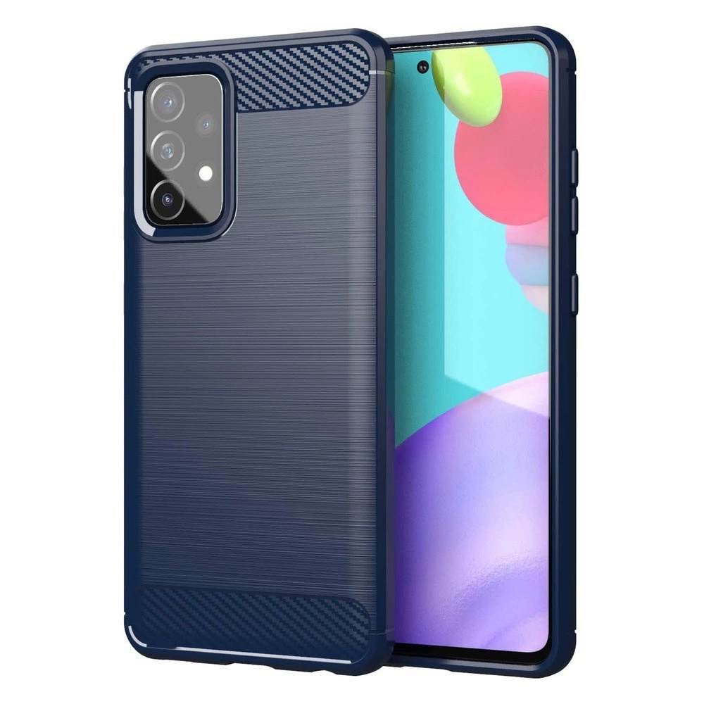 Carbon Case Flexible Cover TPU Case for Samsung Galaxy A72 4G blueeng