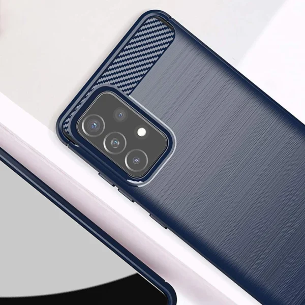Carbon Case Flexible Cover TPU Case for Samsung Galaxy A72 4G blueeng