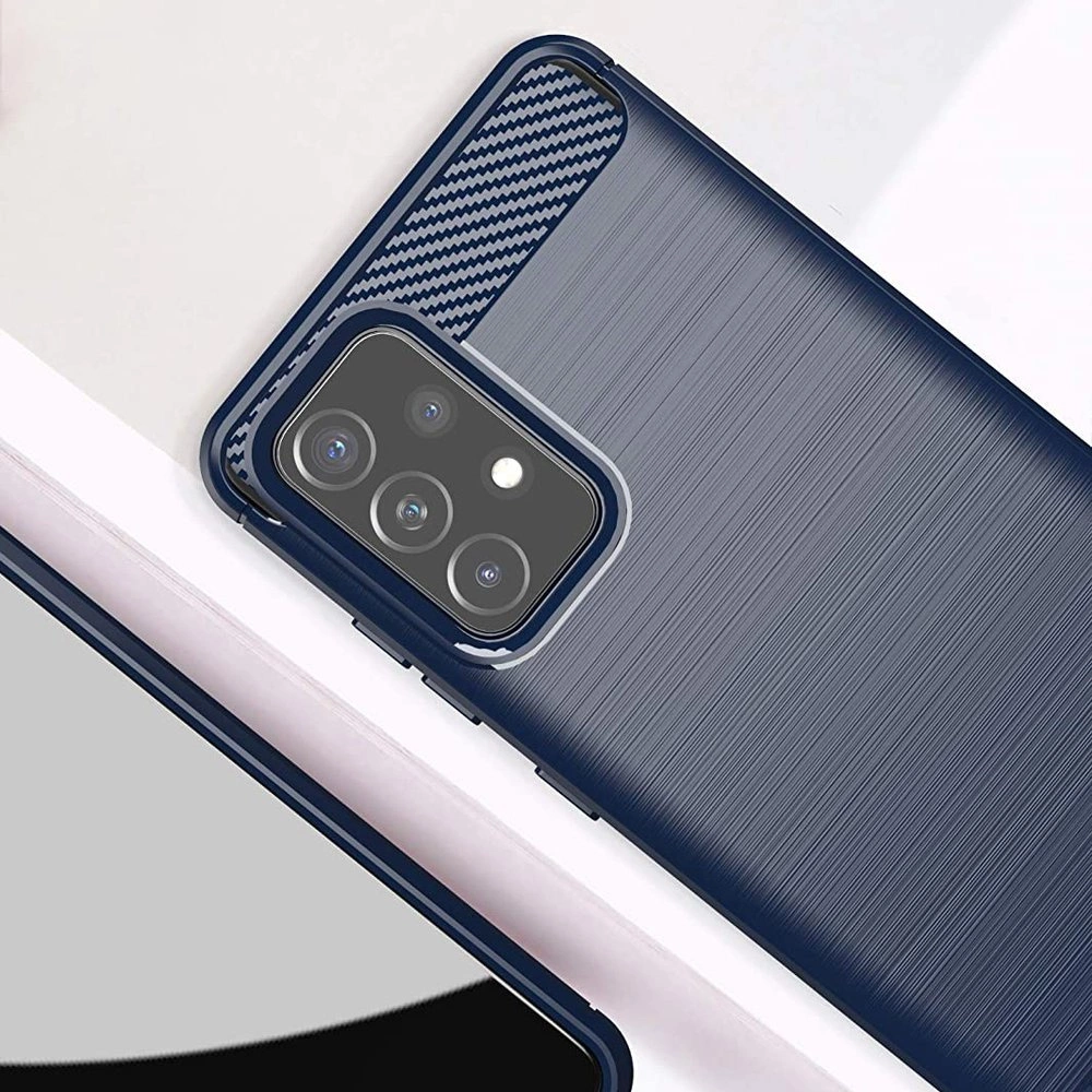 Carbon Case Flexible Cover TPU Case for Samsung Galaxy A72 4G blueeng