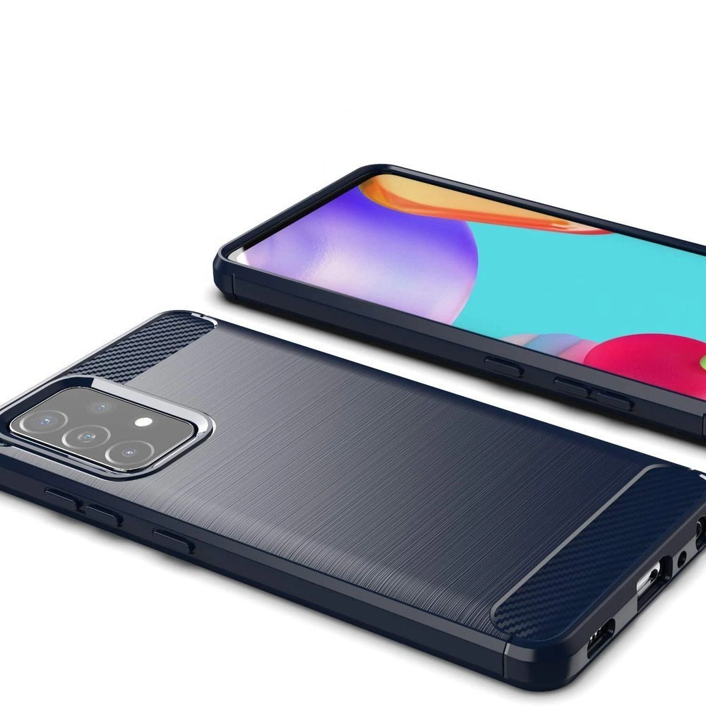 Carbon Case Flexible Cover TPU Case for Samsung Galaxy A72 4G blueeng