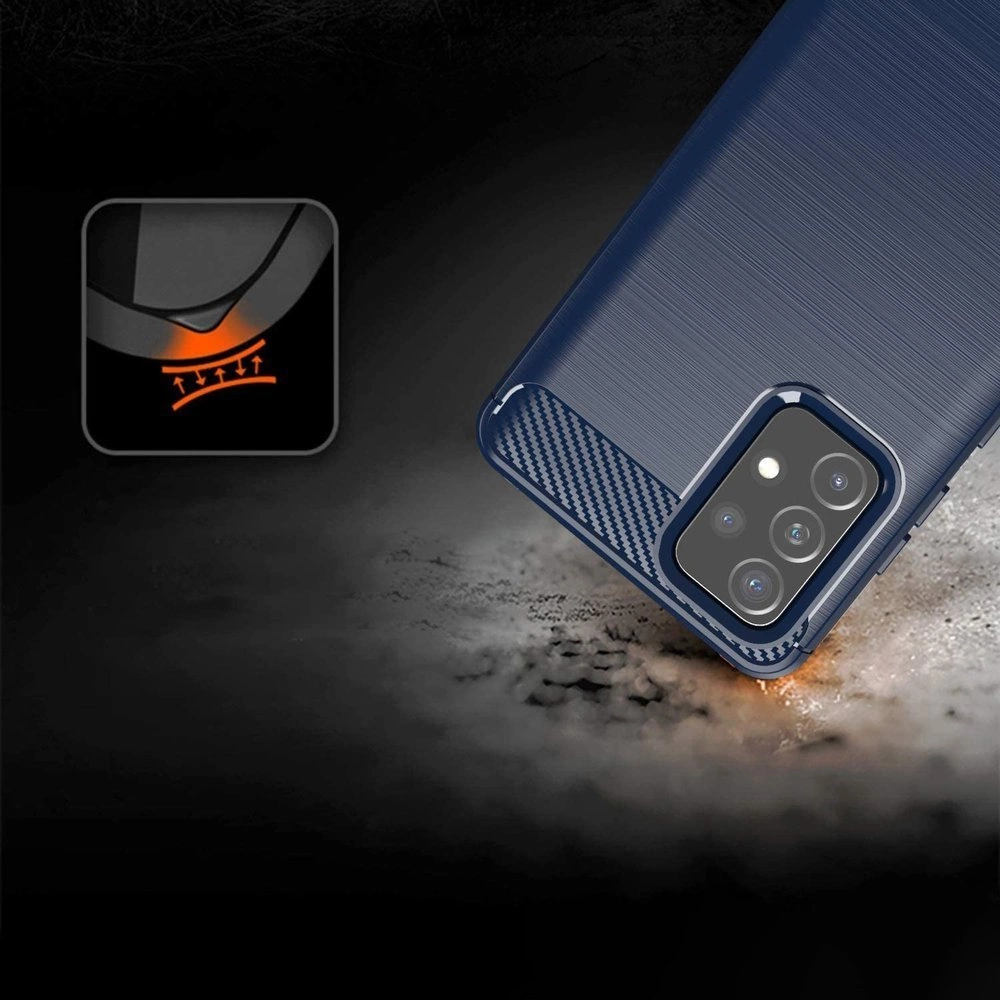 Carbon Case Flexible Cover TPU Case for Samsung Galaxy A72 4G blueeng