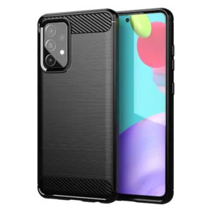 Carbon Case Flexible Cover TPU Case for Samsung Galaxy A72 4G blackeng