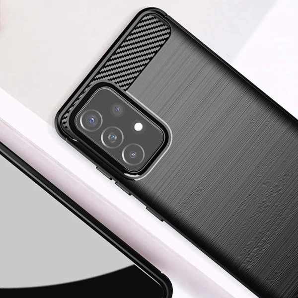 Carbon Case Flexible Cover TPU Case for Samsung Galaxy A72 4G blackeng