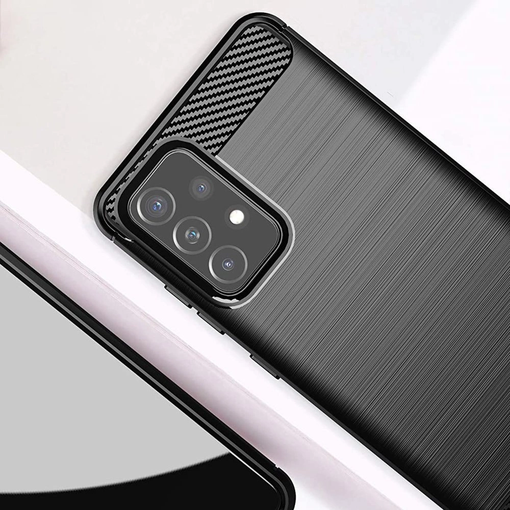 Carbon Case Flexible Cover TPU Case for Samsung Galaxy A72 4G blackeng