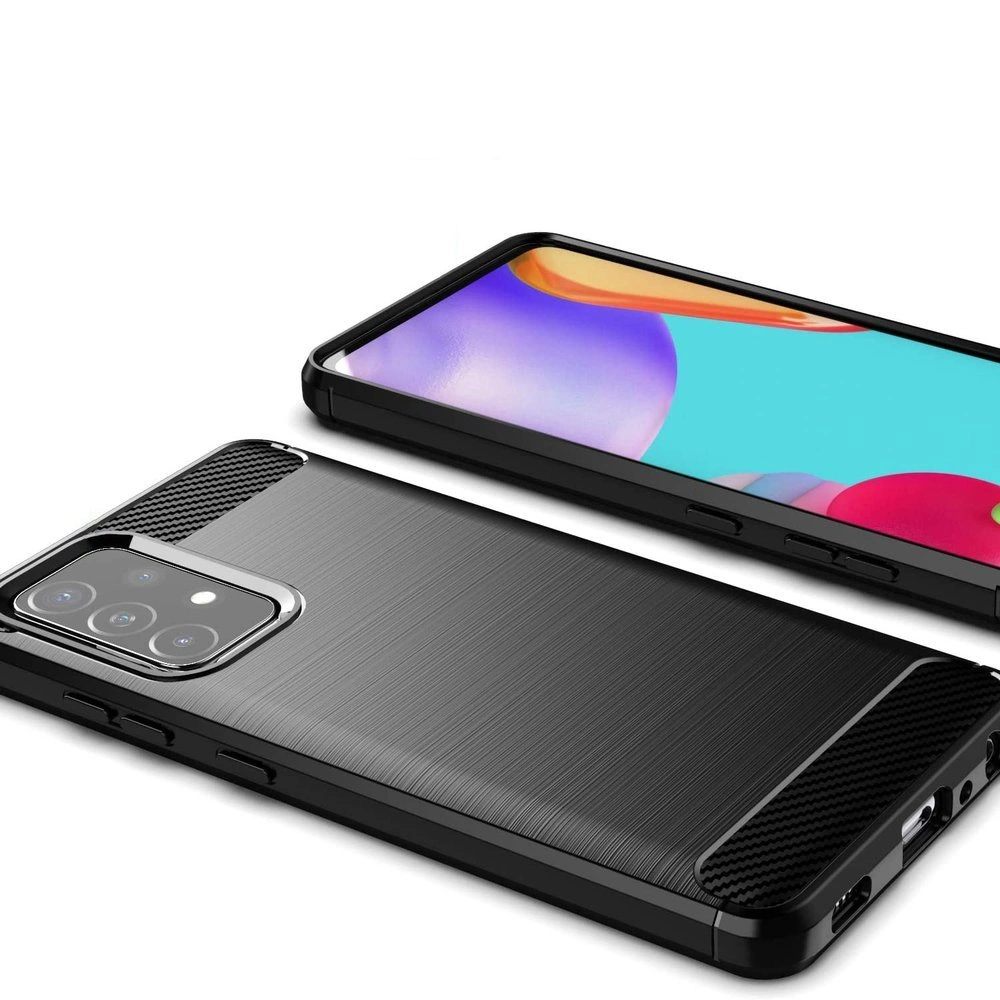 Carbon Case Flexible Cover TPU Case for Samsung Galaxy A72 4G blackeng