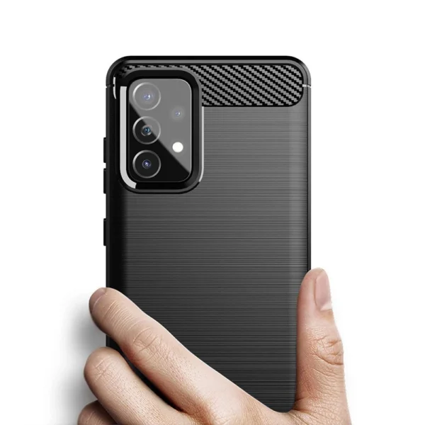 Carbon Case Flexible Cover TPU Case for Samsung Galaxy A72 4G blackeng