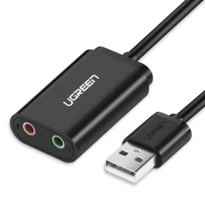 [ON RETURN] Ugreen external sound card music adapter USB - 3.5 mm mini jack 15cm black (30724)eng