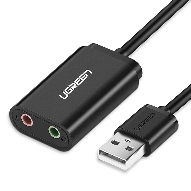 [ON RETURN] Ugreen external sound card music adapter USB - 3.5 mm mini jack 15cm black (30724)eng