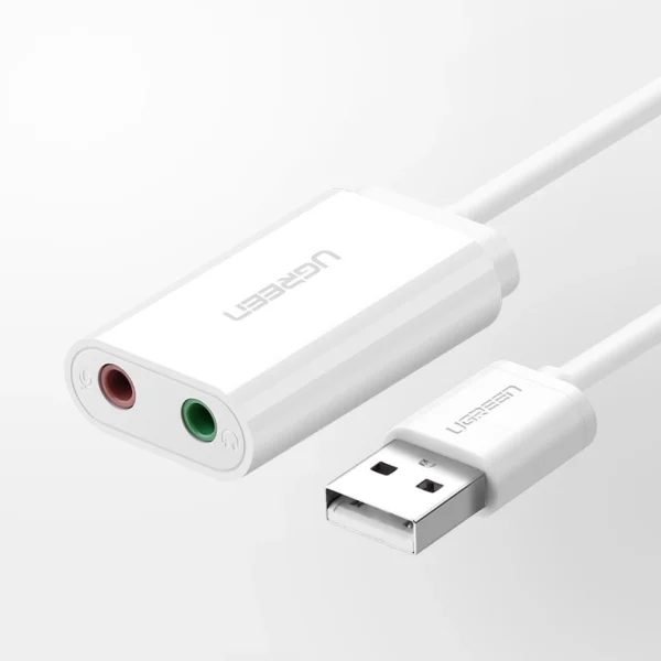 [ON RETURN] Ugreen external sound card music adapter USB - 3.5 mm mini jack 15cm black (30724)eng