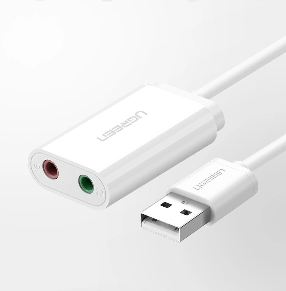 [ON RETURN] Ugreen external sound card music adapter USB - 3.5 mm mini jack 15cm black (30724)eng