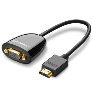 [ON RETURN] Ugreen cable cord adapter unidirectional adapter from HDMI (male) to VGA (female) FHD black (MM105 40253)eng