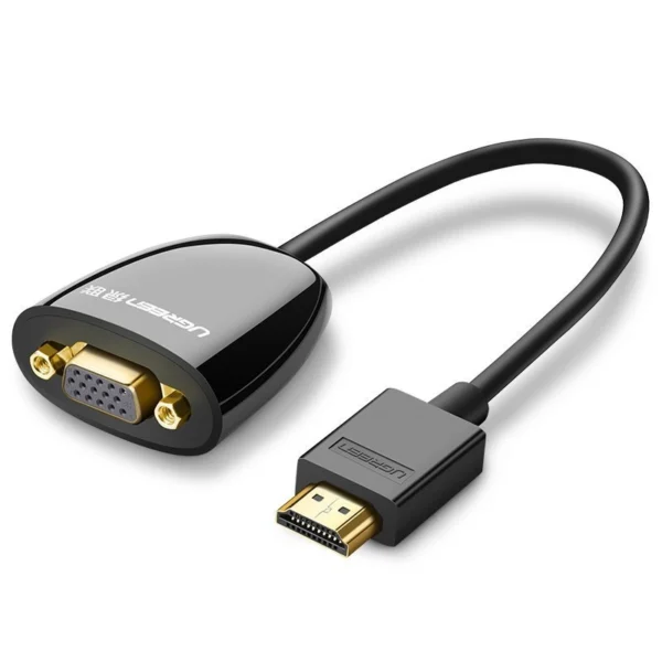 [ON RETURN] Ugreen cable cord adapter unidirectional adapter from HDMI (male) to VGA (female) FHD black (MM105 40253)eng