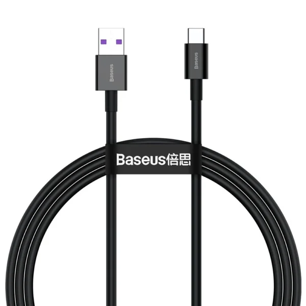 Baseus Superior USB - USB Typ C fast charging data cable 66 W (11 V / 6 A) Huawei SuperCharge SCP 1 m black (CATYS-01)eng