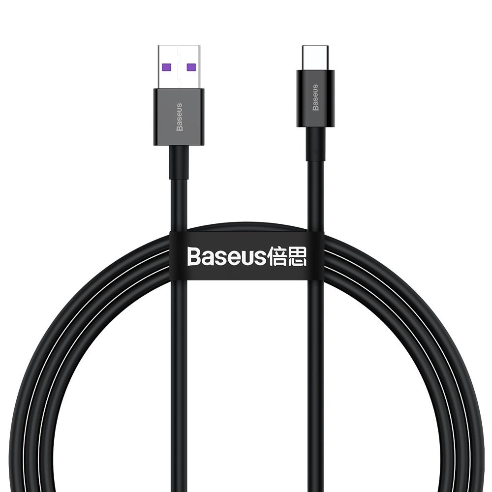 Baseus Superior USB - USB Typ C fast charging data cable 66 W (11 V / 6 A) Huawei SuperCharge SCP 1 m black (CATYS-01)eng