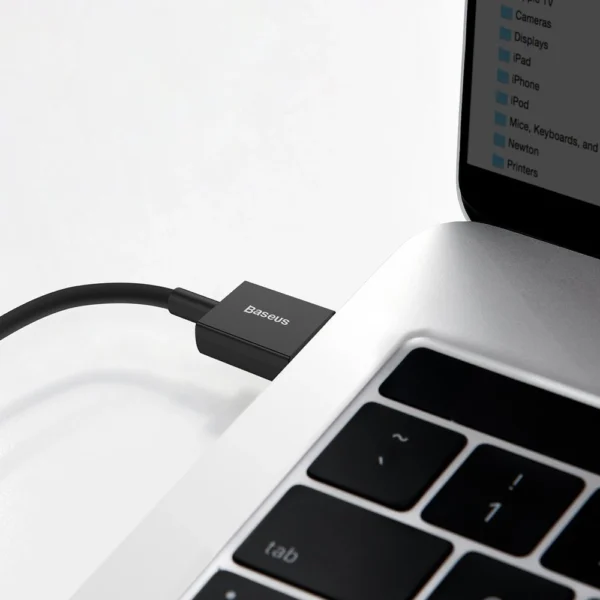 Baseus Superior USB - USB Typ C fast charging data cable 66 W (11 V / 6 A) Huawei SuperCharge SCP 1 m black (CATYS-01)eng