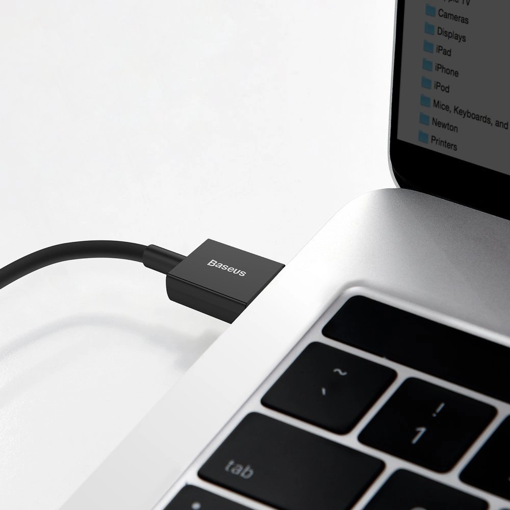 Baseus Superior USB - USB Typ C fast charging data cable 66 W (11 V / 6 A) Huawei SuperCharge SCP 1 m black (CATYS-01)eng