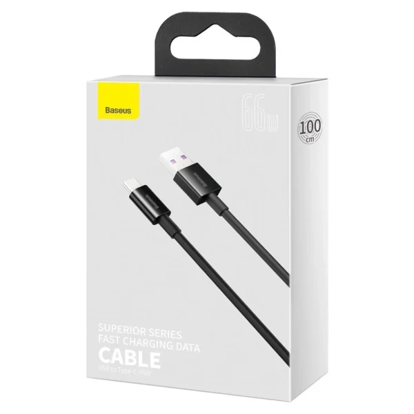Baseus Superior USB - USB Typ C fast charging data cable 66 W (11 V / 6 A) Huawei SuperCharge SCP 1 m black (CATYS-01)eng
