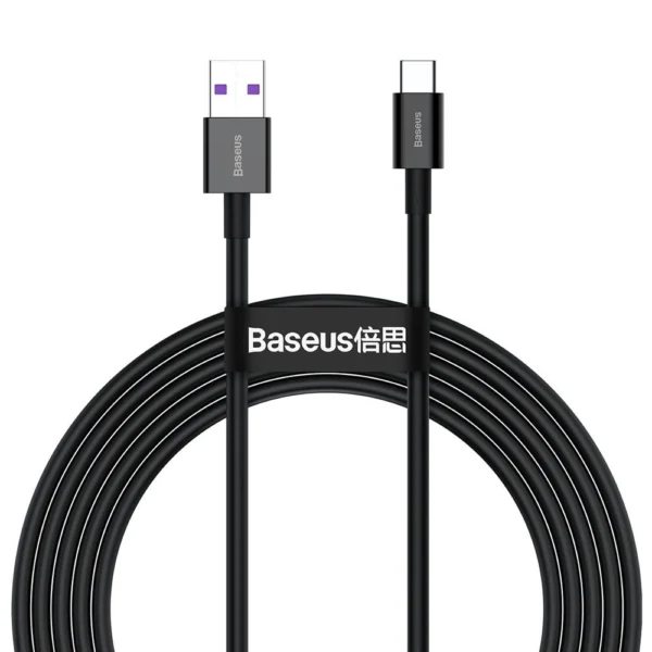 Baseus Superior USB Cable - USB Type C 66 W (11 V / 6 A) Huawei SuperCharge SCP 2 m black (CATYS-A01)eng