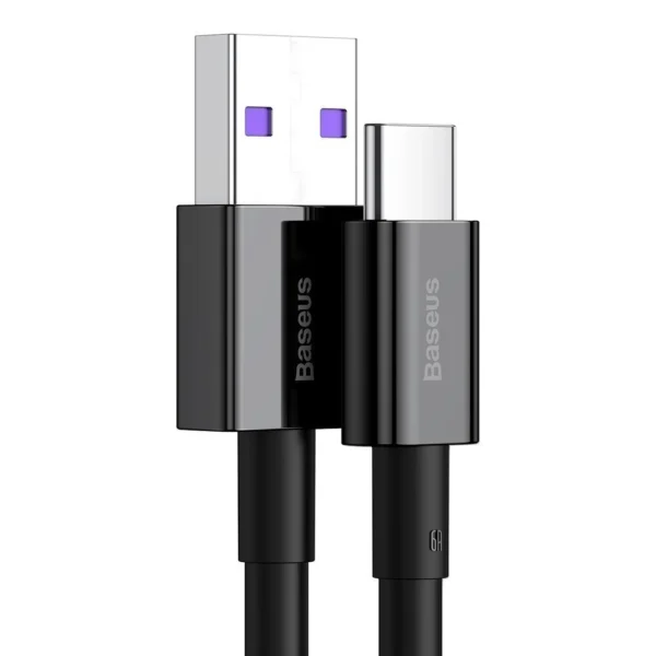 Baseus Superior USB Cable - USB Type C 66 W (11 V / 6 A) Huawei SuperCharge SCP 2 m black (CATYS-A01)eng